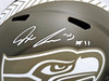 Jaxon Smith-Njigba Autographed Seattle Seahawks Camo Brown Full Size Replica Speed Helmet Fanatics Holo Stock #220844