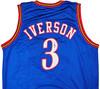 Philadelphia 76ers Allen Iverson Autographed Blue Jersey Beckett BAS Witness Stock #220714