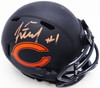 Justin Fields Autographed Chicago Bears Eclipse Black Speed Mini Helmet Beckett BAS QR #BK69299