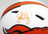 John Elway Autographed Denver Broncos Lunar Eclipse White Full Size Authentic Speed Helmet Beckett BAS Witness #WL49198