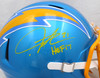 LaDainian Tomlinson Autographed Blue Flash Full Size Speed Replica Helmet San Diego Chargers "HOF 17" (Smudged) Beckett BAS QR #BH038589