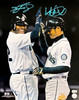 Ken Griffey Jr. & Ichiro Suzuki Autographed Framed 16x20 Photo Seattle Mariners Grand Slam Celebration Beckett BAS Witness Stock #221126