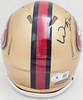 William Floyd Autographed San Francisco 49ers Gold 96-08 Throwback Speed Mini Helmet "Bar None" Beckett BAS QR Stock #221144