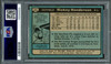Rickey Henderson Autographed 1980 Topps Rookie Card #482 Oakland A's PSA 6 Auto Grade Gem Mint 10 PSA/DNA #76568953