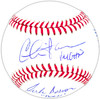 Charlie Sheen, Corbin Bernsen & Tom Berenger Autographed Official MLB Baseball Major League Beckett BAS Witness Stock #221320