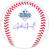 Josh Jung Autographed Official 2023 World Series Logo MLB Baseball Texas Rangers Beckett BAS Witness Stock #221328