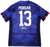 Team USA Alex Morgan Autographed Blue Nike Jersey Mens Size L Beckett BAS Witness Stock #221519