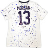 Team USA Alex Morgan Autographed White Nike Splash Jersey Womens Size L Beckett BAS Witness Stock #221521