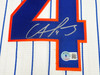 New York Mets Francisco Alvarez Autographed White Nike Jersey Size XL Beckett BAS Witness Stock #221298