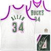 Milwaukee Bucks Ray Allen Autographed White Authentic Mitchell & Ness 1996-97 Ray Allen HWC Swingman Jersey Size XL Beckett BAS Witness Stock #221294