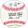 Dave McNally Autographed Official NL Baseball Baltimore Orioles Beckett BAS #BK44420