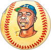 Hank Aaron Autographed Official Hand Painted Logo Feeney NL Baseball Atlanta Braves Beckett BAS #AC94131