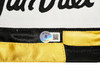 Floyd Mayweather Jr. Autographed Black & Gold Boxing Trunks Beckett BAS Witness Stock #221640