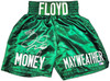 Floyd Mayweather Jr. Autographed Green Boxing Trunks "TBE" Beckett BAS Witness Stock #221644