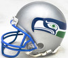 Tyler Lockett Autographed Seattle Seahawks 1983-2001 Silver Throwback Speed Mini Helmet MCS Holo Stock #222033