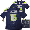 Seattle Seahawks Tyler Lockett Autographed Blue Nike On Field Jersey Size L Large MCS Holo Stock #222045