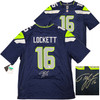 Seattle Seahawks Tyler Lockett Autographed Blue Nike On Field Jersey Size XL MCS Holo Stock #222046
