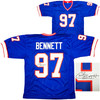 Buffalo Bills Cornelius Bennett Autographed Blue Jersey Beckett BAS Witness Stock #213095