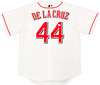 Cincinnati Reds Elly De La Cruz Autographed White Nike Jersey Size L "Cycle 6/23/23" Beckett BAS Witness Stock #222819