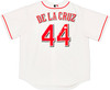 Cincinnati Reds Elly De La Cruz Autographed White Nike Jersey Size XL "Cycle 6/23/23" Beckett BAS Witness Stock #222820