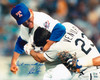 Nolan Ryan Autographed 16x20 Photo Texas Rangers Fight vs. Robin Ventura "Don't Mess With Texas!" Beckett BAS QR Stock #222831