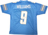 Detroit Lions Jameson Williams Autographed Blue Jersey Beckett BAS Witness Stock #222790