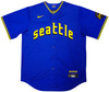 Seattle Mariners Julio Rodriguez Autographed Blue Nike City Connect Jersey Size L Fanatics and MLB Holo Stock #222806
