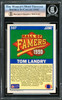 Tom Landry Autographed 1990 Score Card #597 Dallas Cowboys Beckett BAS #16176290