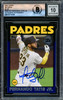 Fernando Tatis Jr. Autographed 2021 Topps 35th Anniversary Blue Card #86B-100 San Diego Padres Auto Grade Gem Mint 10 Beckett BAS #16173106