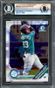 Julio Rodriguez Autographed 2019 Bowman Chrome Draft Rookie Card #BDC60 Seattle Mariners Beckett BAS #16177200