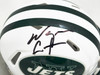 Wayne Chrebet Autographed New York Jets White 98-18 Throwback Speed Mini Helmet Beckett BAS Witness Stock #223738