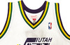 Utah Jazz John Stockton Autographed White Authentic Mitchell & Ness 1991-92 Hardwood Classic Swingman Jersey Size XL Beckett BAS Witness Stock #224338