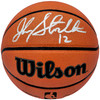 John Stockton Autographed Authentic Series Indoor/Outdoor IO Basketball Utah Jazz Beckett BAS Witness Stock #224367