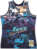 Utah Jazz John Stockton Autographed Purple Authentic Mitchell & Ness 1996-97 Hardwood Classic Swingman Asian Heritage 5.0 Jersey Size L Beckett BAS Witness Stock #224343