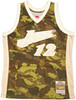 Utah Jazz John Stockton Autographed Green Authentic Mitchell & Ness 1998-99 Hardwood Classic Swingman Ghost Camo Jersey Size L Beckett BAS Witness Stock #224348