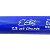 Evan Carter Autographed Blue & White Marucci Player Model Baseball Bat Texas Rangers "23 WS Champs" Beckett BAS Witness Stock #224408