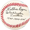 Hillis Layne Autographed Official AL Baseball Washington Senators "1941-1944-1945" Beckett BAS QR #BL93605