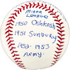 Joe Margoneri Autographed Official MLB Baseball New York Giants "Pitcher NY Giants 1956-57" Statball Beckett BAS QR #BL93650