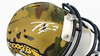 Travis Etienne Autographed Jacksonville Jaguars Camo Speed Mini Helmet Beckett BAS Witness Stock #225127