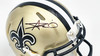 Alvin Kamara Autographed New Orleans Saints Gold Speed Mini Helmet Beckett BAS Witness Stock #224824