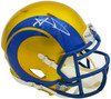 Aaron Donald Autographed Los Angeles Rams Flash Yellow Speed Mini Helmet Beckett BAS Witness Stock #224831