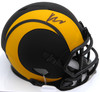 Kyren Williams Autographed Los Angeles Rams Eclipse Black Mini Helmet (Smudged) Beckett BAS QR #BM05434