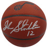 John Stockton Autographed Basketball Utah Jazz (Smudged) Beckett BAS QR #1W271700