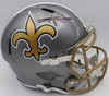 Alvin Kamara Autographed Flash Gold Full Size Replica Helmet New Orleans Saints Beckett BAS QR #1W403179