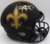 Alvin Kamara Autographed Eclipse Black Full Size Replica Helmet New Orleans Saints (Smudged) Beckett BAS QR #1W403034
