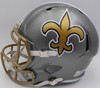 Alvin Kamara Autographed Flash Gold Full Size Replica Helmet New Orleans Saints (Smudged) Beckett BAS QR #1W403114