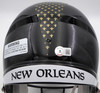 Drew Brees Autographed Alternate Black Full Size Replica Helmet New Orleans Saints (Bubbled Decal) Beckett BAS QR #W717762