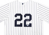 New York Yankees Juan Soto Autographed White Pinstripes Nike Jersey Size L Beckett BAS QR Stock #226401