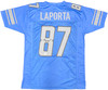 Detroit Lions Sam LaPorta Autographed Blue Jersey Beckett BAS Witness Stock #225898