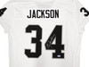 Oakland Raiders Bo Jackson Autographed White Pro Cut Jersey Beckett BAS Witness Stock #226322